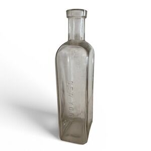 Antique Chas H Phillips Chemical Co New York Clear Glass Apothecary Bottle T4